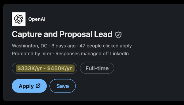 OpenAI의 공공입찰 담당자, 연봉 6억 원의 이유는?